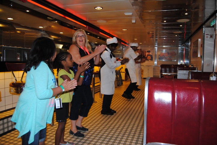 Then getting up to dance with some of the crew at Johnny Rockets. 
